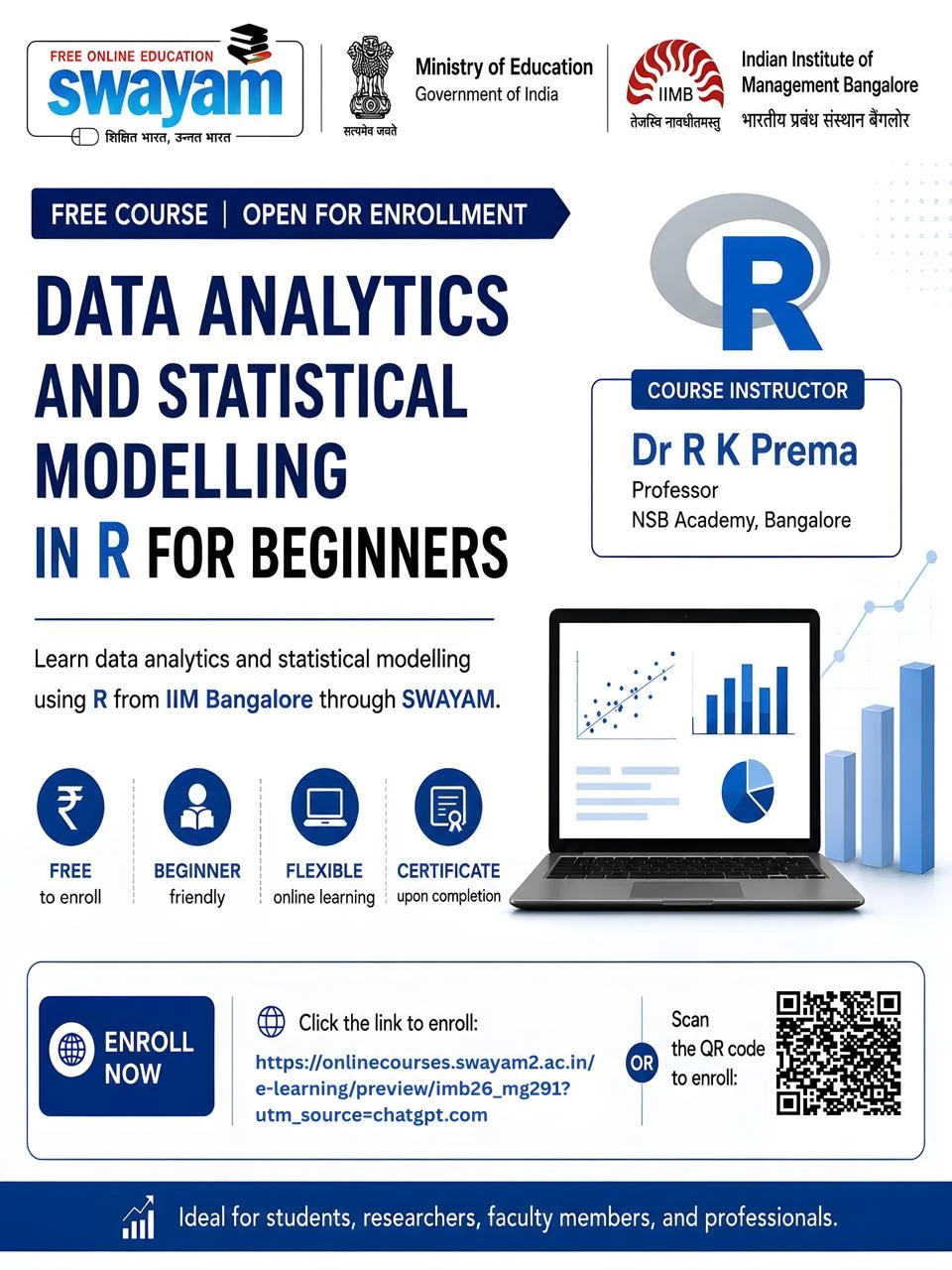 SWAYAM Course - Data Analytics and Statistical Modelling in R for Beginners
