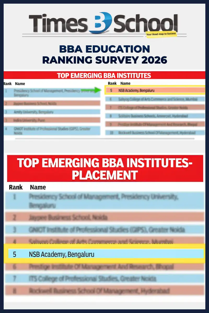 NSB Bangalore Times of India BBA Ranking Post July 2026 - 2