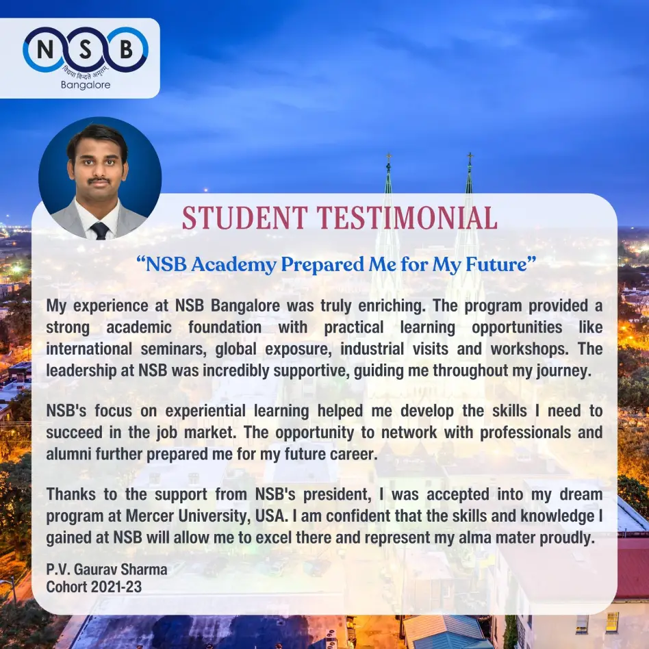 NSB MBA , Bangalore - News & Events 2024